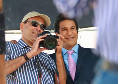 at Dany Tab shoot with Waseem Akram,